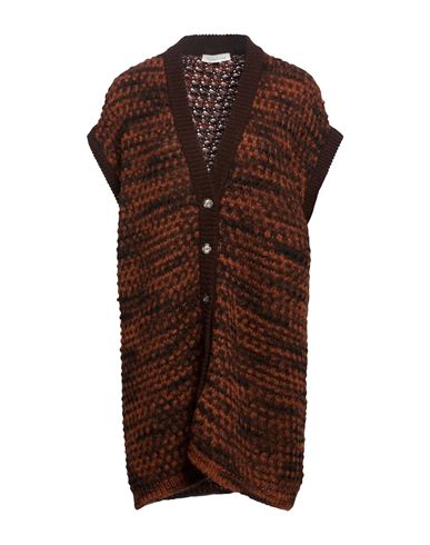 Manila Grace Woman Cardigan Brown Size Xl Wool, Polyamide, Acrylic, Viscose