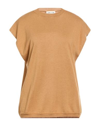 Semicouture Woman Sweater Camel Size L Cotton, Wool In Sand