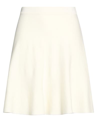 Max Mara Woman Mini Skirt Ivory Size M Virgin Wool In White