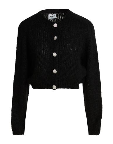 Berna Woman Cardigan Black Size S Acrylic, Polyamide, Mohair Wool, Wool