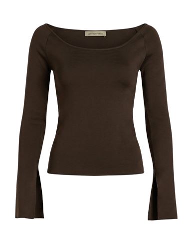 Gentryportofino Woman Sweater Brown Size 6 Silk
