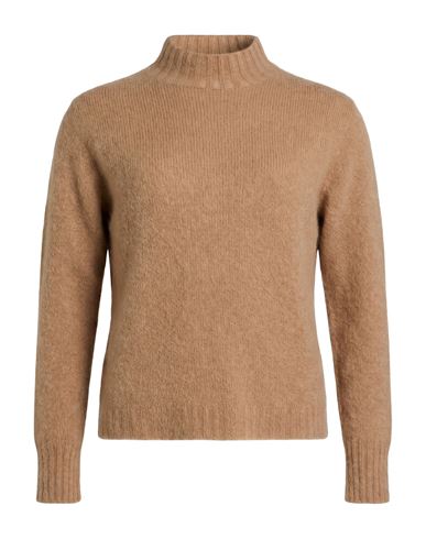Kaos Jeans Woman Turtleneck Camel Size L Acrylic, Polyamide, Wool, Mohair Wool, Elastane In Beige