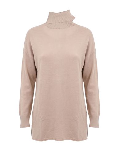 Emme By Marella Woman Turtleneck Beige Size S Viscose, Polyamide In Multi