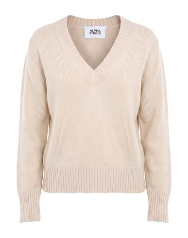 Alpha Studio Woman Sweater Beige Size 2 Wool