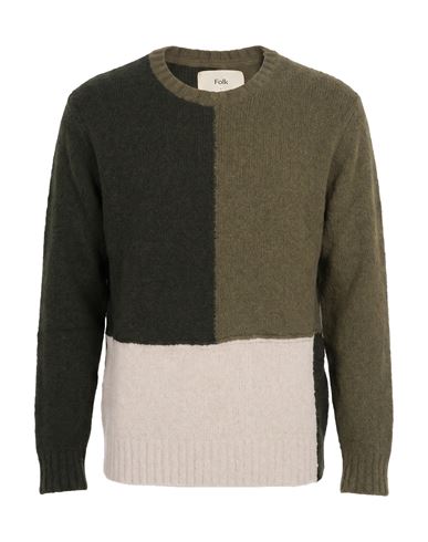 Folk Man Sweater Military Green Size 3 Wool, Polyamide