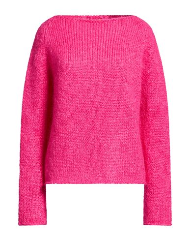 Apuntob Woman Sweater Fuchsia Size S Mohair Wool, Polyamide In Pink