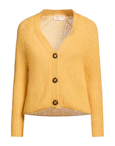 Iblues I Blues Woman Cardigan Marigold Size S Acrylic, Polyamide, Mohair Wool In Yellow