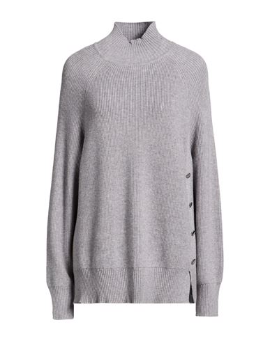 Diana Gallesi Woman Turtleneck Grey Size L Viscose, Polyester, Polyamide