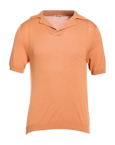 Roda Man Polo Shirt Apricot Size S Cotton In Orange