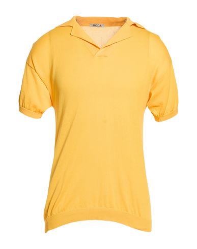 Roda Man Polo Shirt Marigold Size L Cotton In Yellow