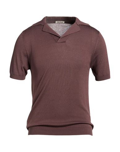 Roda Man Polo Shirt Chocolate Brown Size M Cotton