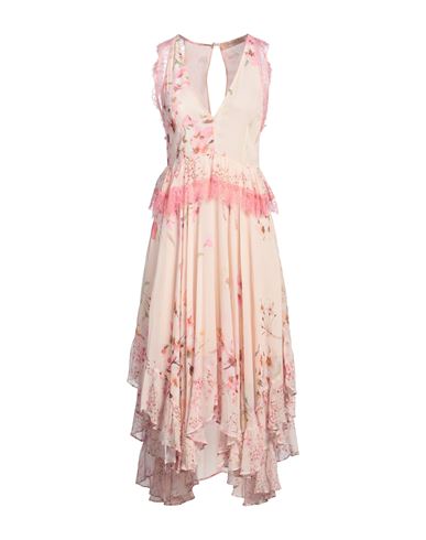 Twinset Woman Midi Dress Beige Size 4 Viscose, Polyamide In Beige