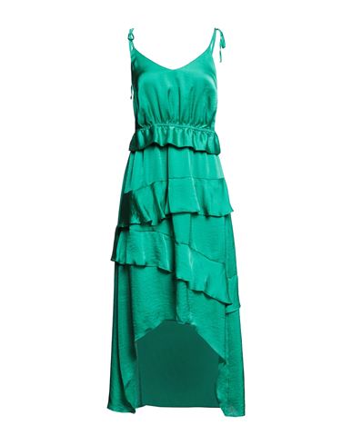 Twenty Easy By Kaos Woman Midi Dress Green Size 8 Polyester
