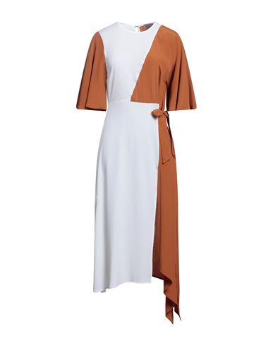 Se-ta Rosy Iacovone Woman Midi Dress Brown Size 8 Acetate, Silk