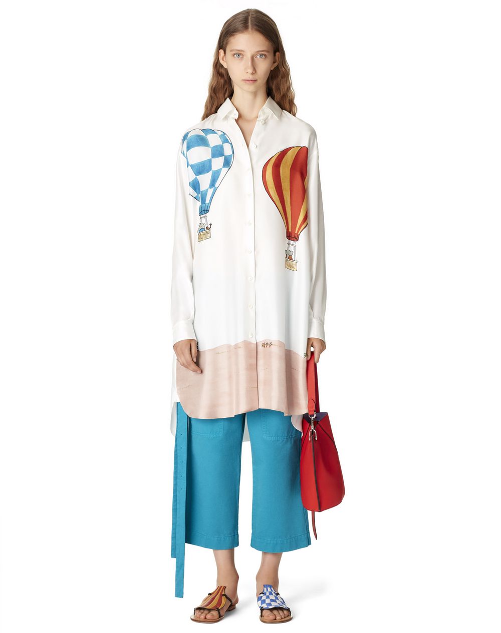 silk print shirt dress