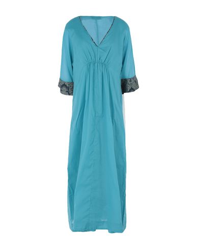 Claudie Woman Long Dress Azure Size 8 Cotton In Blue