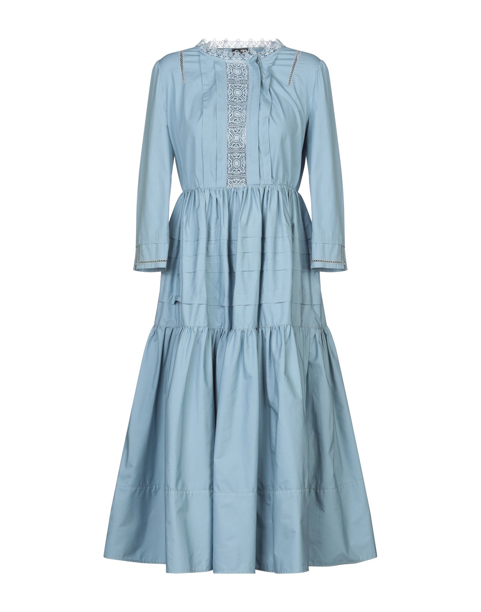 三田 アウトレット レディース ミディ丈ワンピース ポリエステル パステルブルー コットン セール開催中 Elisabetta I5wwe232 Franchi 40 100 日本特売中 Ventures Com My