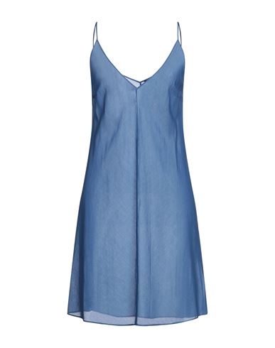 Antonelli Woman Short Dress Slate Blue Size 14 Cotton