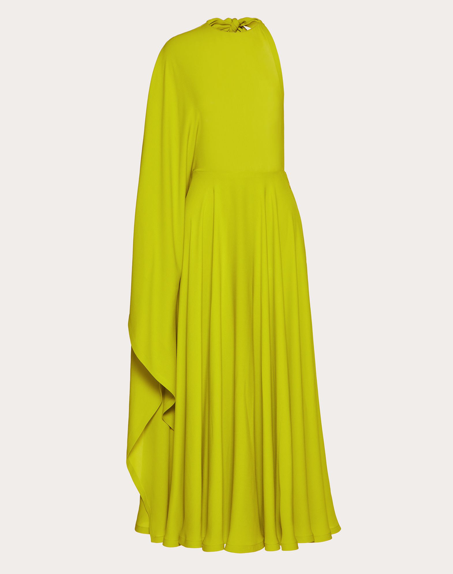 Valentino Georgette Dress In Acid Green