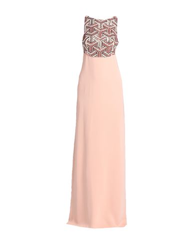 Elisabetta Franchi Woman Maxi Dress Beige Size 6 Viscose, Elastane, Glass In Pink