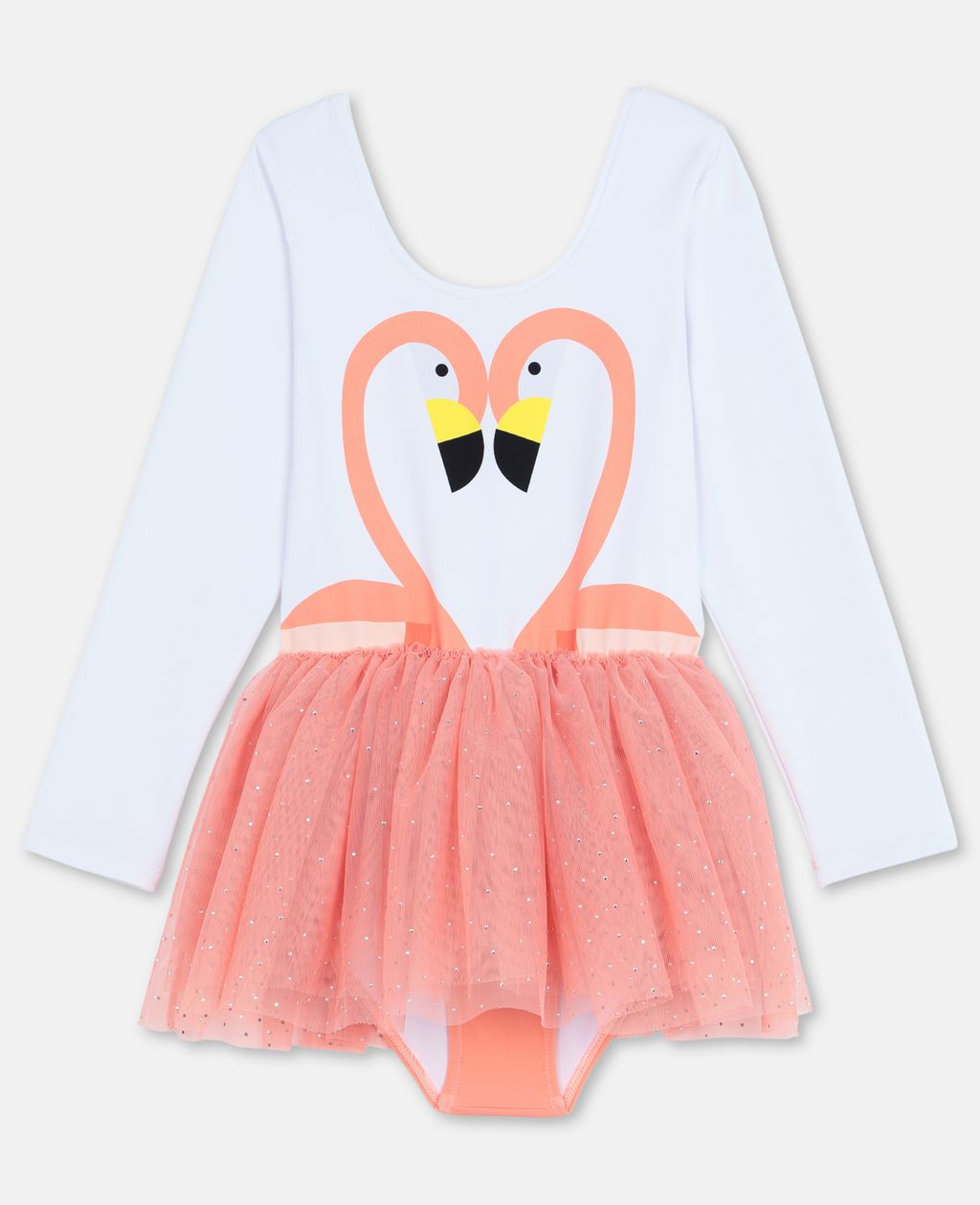 Shop Stella Mccartney Kids Flamingo Dress In White