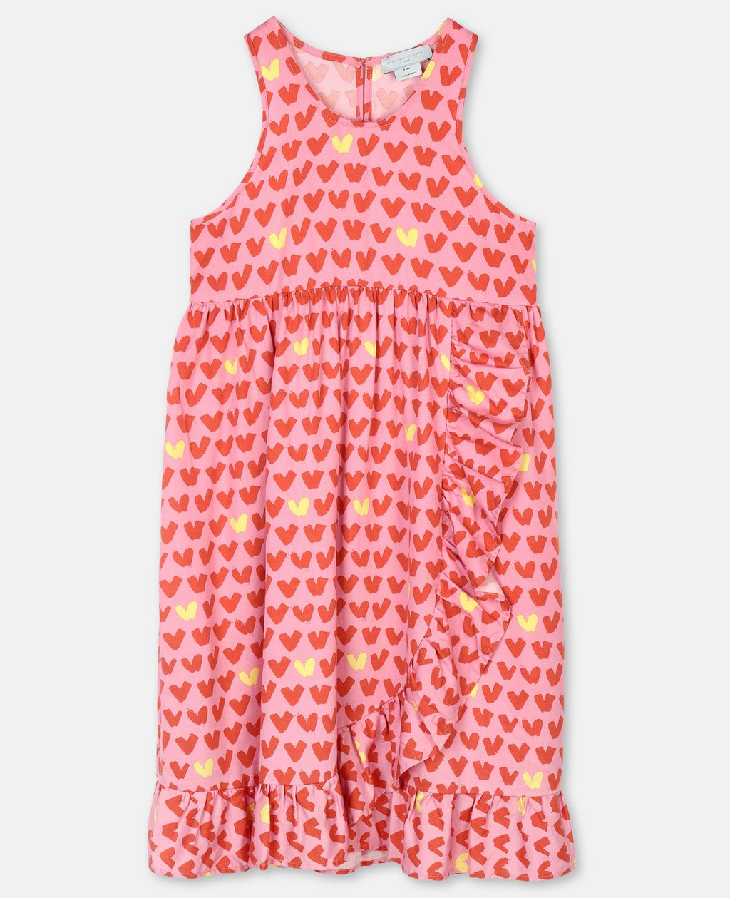 Shop Stella Mccartney Kids Hearts Viscose Twill Dress In Pink