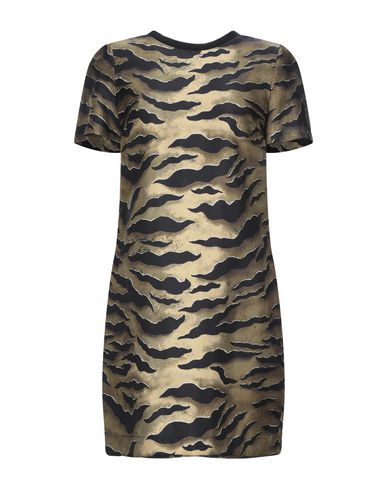 Woman Mini dress Khaki Size 8 Silk, Cotton