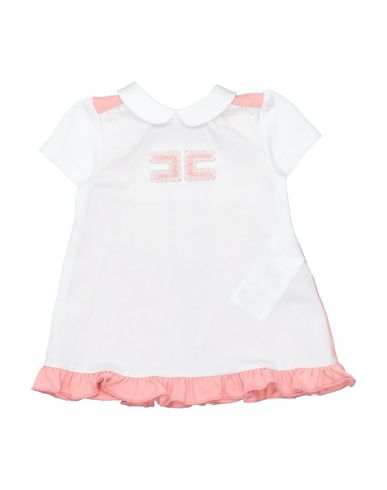 Elisabetta Franchi Newborn Girl Baby Dress White Size 1 Cotton, Elastane