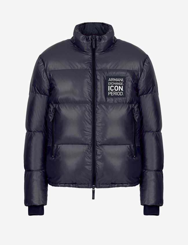 Armani Exchange Giubbotto Puffer Blu Navy Poliammide