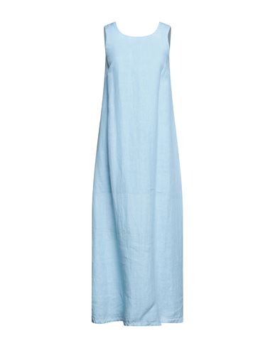 120% Woman Long Dress Sky Blue Size 2 Linen