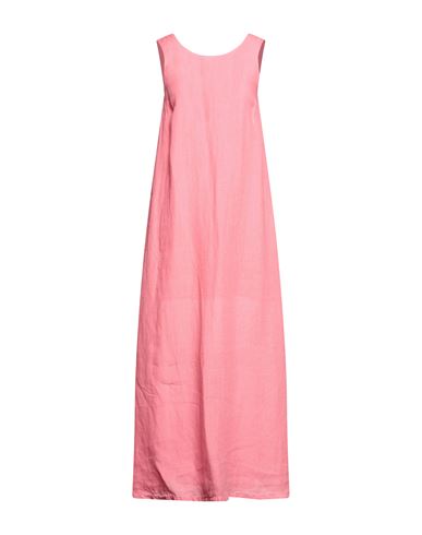 120% Woman Long Dress Salmon Pink Size 2 Linen