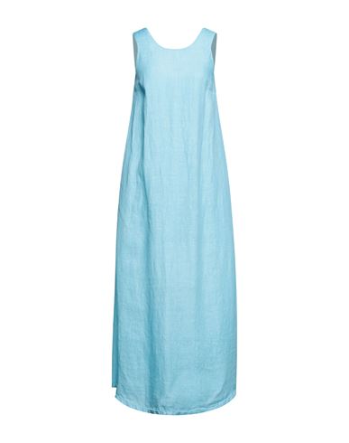 120% Woman Long Dress Pastel Blue Size 2 Linen