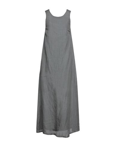 120% Woman Long Dress Lead Size 2 Linen In Grey