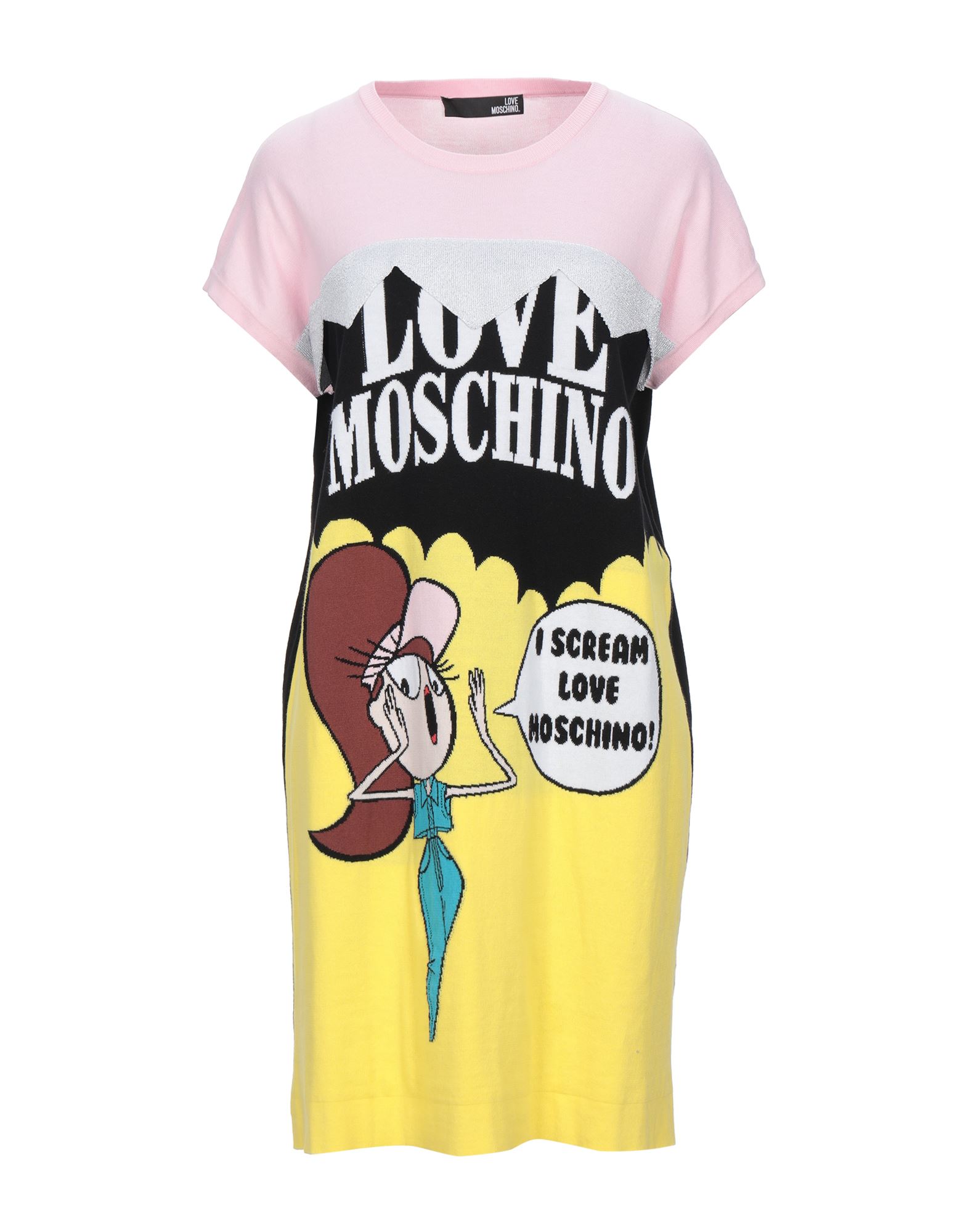 《セール開催中》LOVE MOSCHINO レディース ミニワンピース＆ドレス ピンク 38 コットン 100% / アセテート / ポリエステル / ナイロン