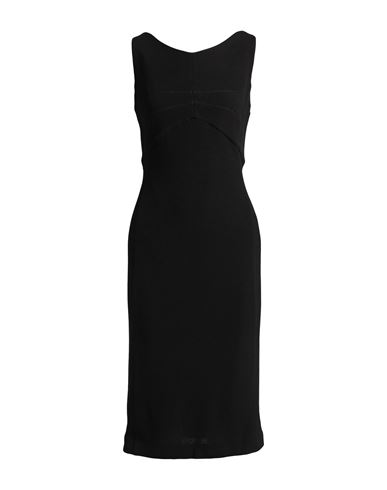 Emporio Armani Woman Midi Dress Black Size 12 Viscose, Polyamide, Elastane