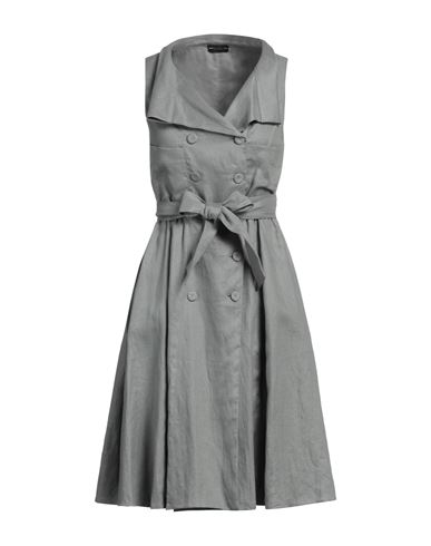 Emporio Armani Woman Midi Dress Grey Size 4 Linen In Gray