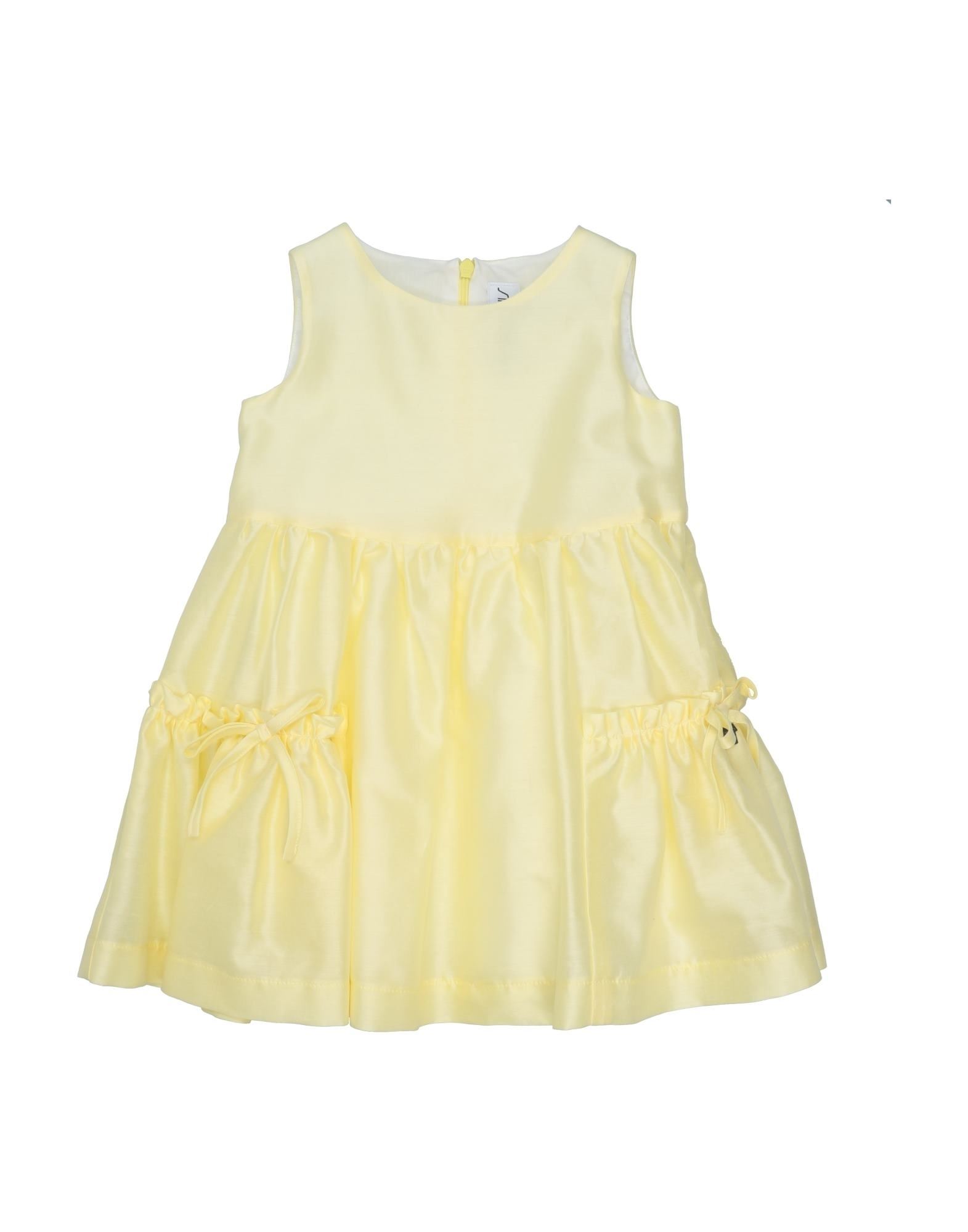 Shop Simonetta Newborn Girl Baby Dress Yellow Size 1 Cotton, Silk