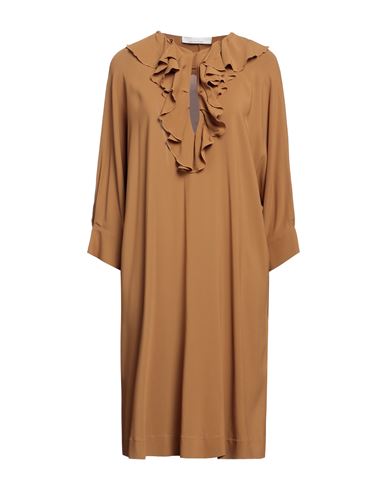 Liviana Conti Woman Mini Dress Camel Size 6 Viscose, Elastane In Beige
