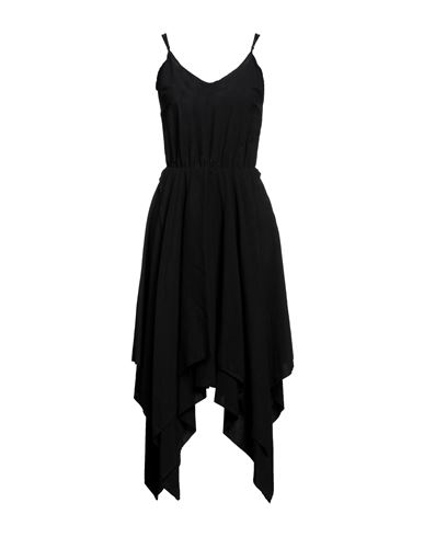 Jijil Woman Midi Dress Black Size 4 Viscose, Linen