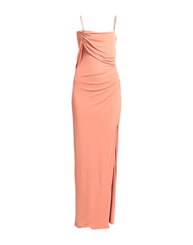 Atos Lombardini Woman Maxi Dress Apricot Size 4 Viscose, Polyamide, Elastane In Orange