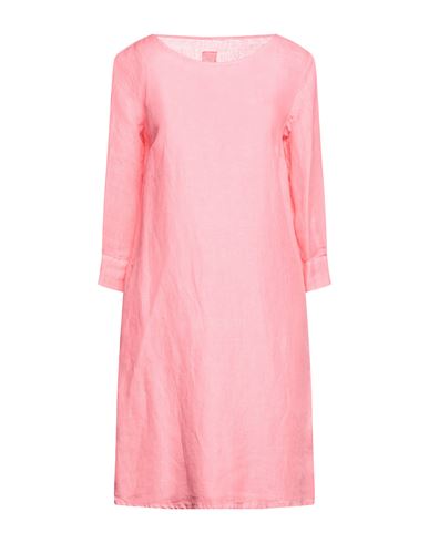 120% Woman Short Dress Salmon Pink Size 12 Linen