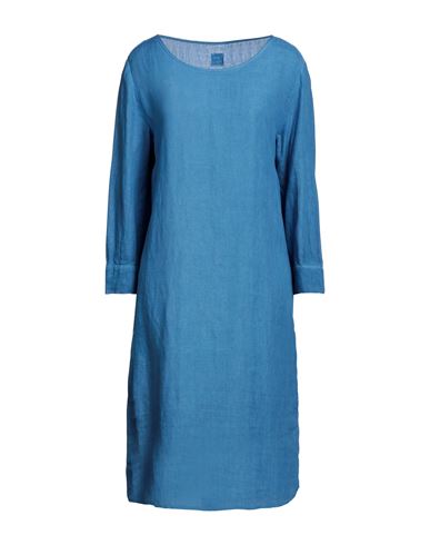 120% Woman Midi Dress Pastel Blue Size 12 Linen