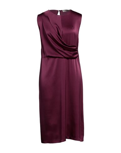 Jucca Woman Midi Dress Deep Purple Size 8 Silk, Elastane