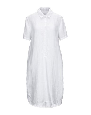 120% Woman Midi Dress Light Grey Size 2 Linen