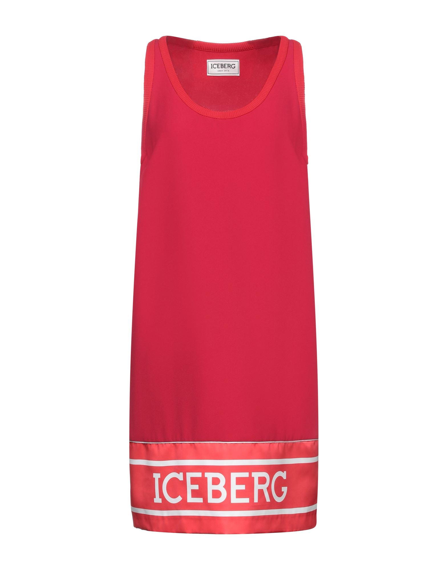 《セール開催中》ICEBERG レディース ミニワンピース＆ドレス レッド 38 ポリエステル 94% / ポリウレタン 6% / レーヨン