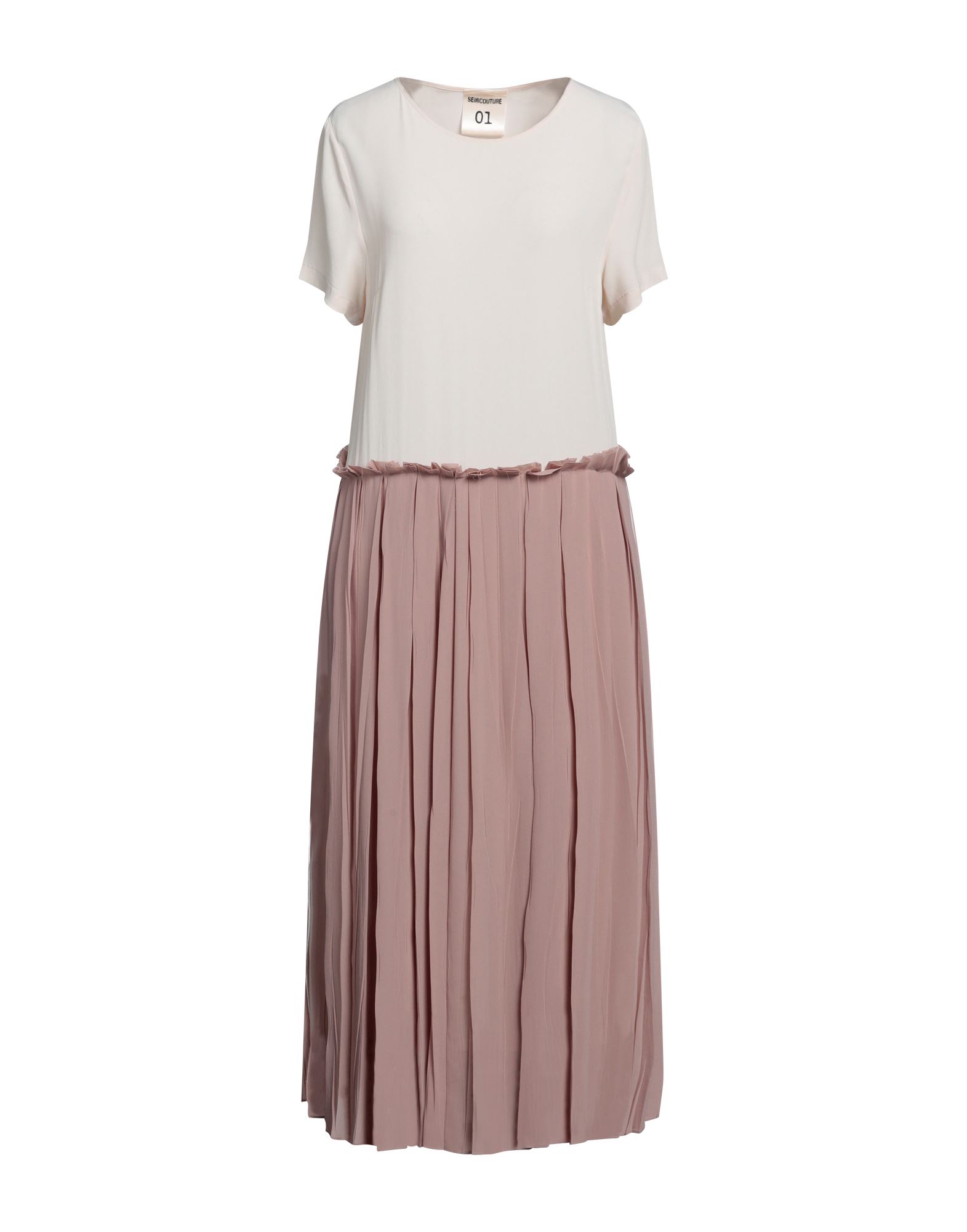 Shop Semicouture Woman Midi Dress Light Pink Size 6 Acetate, Silk, Polyester