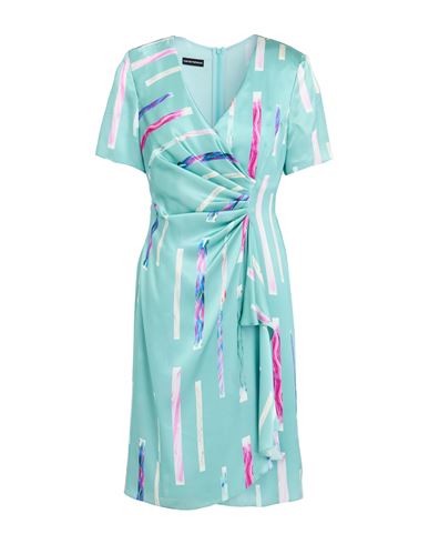 Emporio Armani Woman Mini Dress Turquoise Size 6 Mulberry Silk