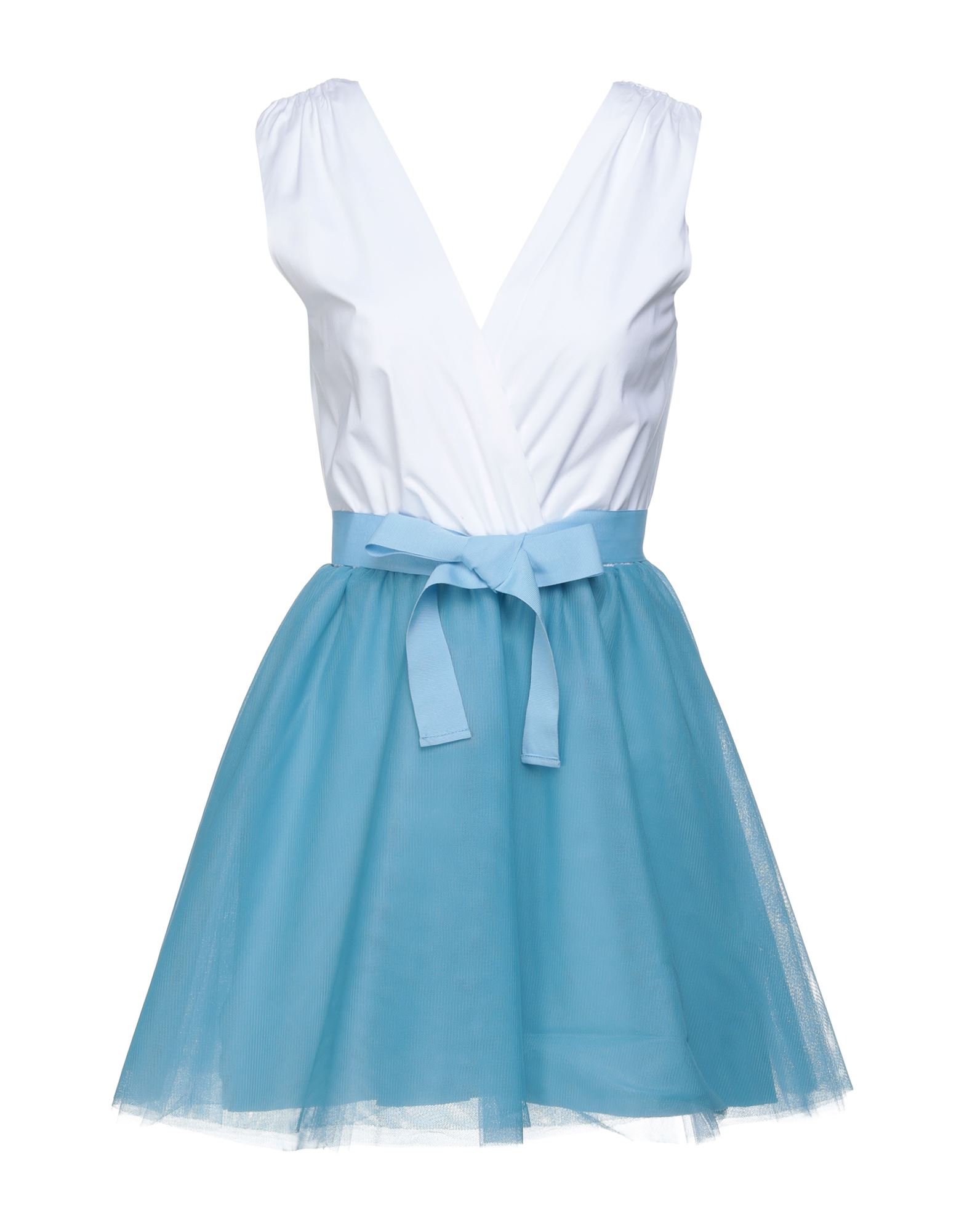 Soallure Short Dresses In Sky Blue