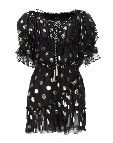 Woman Mini dress Black Size 4 Silk, Metallic fiber, Polyamide, Polyester, Viscose