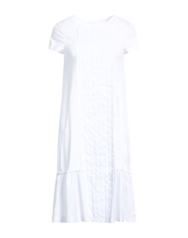 Alpha Studio Woman Mini Dress White Size 4 Cotton, Elastane